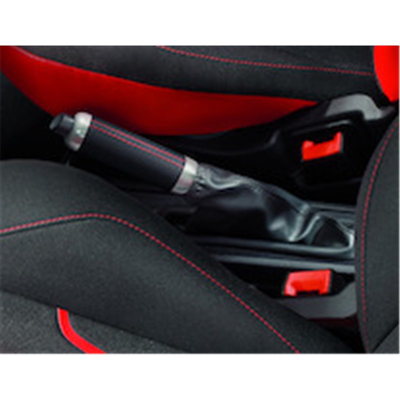 Housse frein à main noir avec surpiqûre rouge pour Ford Ka