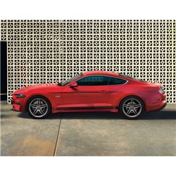 Bandes décoratives latérales triples Ford Performance Avec lettrage Mustang, noir mat