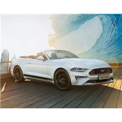 Bandes décoratives latérales triples Ford Performance Avec lettrage Mustang, noir mat